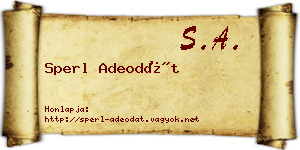Sperl Adeodát névjegykártya